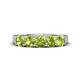 1 - Wenda 1.58 ctw (4.00 mm) Round Peridot Side Gallery 5 Stone Wedding Band 