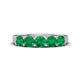 1 - Wendy 1.00 ctw (4.00 mm) Round Emerald Side Gallery 5 Stone Wedding Band 