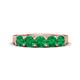 1 - Wendy 1.00 ctw (4.00 mm) Round Emerald Side Gallery 5 Stone Wedding Band 