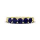 1 - Wendy 1.50 ctw (4.00 mm) Round Blue Sapphire Side Gallery 5 Stone Wedding Band 