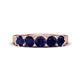 1 - Wendy 1.50 ctw (4.00 mm) Round Blue Sapphire Side Gallery 5 Stone Wedding Band 