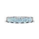 1 - Wendy 1.00 ctw (4.00 mm) Round Aquamarine Side Gallery 5 Stone Wedding Band 