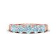 1 - Wenda 1.00 ctw (4.00 mm) Round Aquamarine Side Gallery 5 Stone Wedding Band 