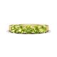 1 - Wendy 1.58 ctw (4.00 mm) Round Peridot Side Gallery 5 Stone Wedding Band 