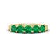 1 - Wendy 1.00 ctw (4.00 mm) Round Emerald Side Gallery 5 Stone Wedding Band 