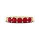 1 - Wendy 1.30 ctw (4.00 mm) Round Ruby Side Gallery 5 Stone Wedding Band 