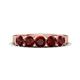 1 - Wendy 1.58 ctw (4.00 mm) Round Red Garnet Side Gallery 5 Stone Wedding Band 