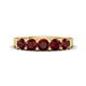 1 - Wendy 1.58 ctw (4.00 mm) Round Red Garnet Side Gallery 5 Stone Wedding Band 