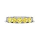 1 - Wenda 1.32 ctw (4.00 mm) Round Yellow Sapphire Side Gallery 5 Stone Wedding Band 