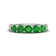 1 - Wenda 1.45 ctw (4.00 mm) Round Green Garnet Side Gallery 5 Stone Wedding Band 