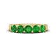 1 - Wendy 1.45 ctw (4.00 mm) Round Green Garnet Side Gallery 5 Stone Wedding Band 