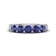 1 - Wenda 1.00 ctw (4.00 mm) Round Iolite Side Gallery 5 Stone Wedding Band 