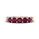 1 - Wendy 1.58 ctw (4.00 mm) Round Rhodolite Garnet Side Gallery 5 Stone Wedding Band 