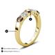 3 - Wenda 1.21 ctw (4.00 mm) Round Smoky Quartz & Natural Diamond Side Gallery 5 Stone Wedding Band 