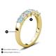 3 - Wenda 1.10 ctw (4.00 mm) Round Aquamarine & Natural Diamond Side Gallery 5 Stone Wedding Band 