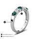 3 - Wenda 1.25 ctw (4.00 mm) Round London Blue Topaz & Natural Diamond Side Gallery 5 Stone Wedding Band 