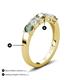 3 - Wenda 1.55 ctw (4.00 mm) Round Lab Created Alexandrite & Natural Diamond Side Gallery 5 Stone Wedding Band 