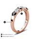 3 - Wenda 1.31 ctw (4.00 mm) Round Black Diamond & Natural Diamond Side Gallery 5 Stone Wedding Band 