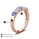 3 - Wenda 1.19 ctw (4.00 mm) Round Tanzanite & Natural Diamond Side Gallery 5 Stone Wedding Band 