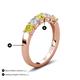3 - Wenda 1.25 ctw (4.00 mm) Round Yellow Diamond & Natural Diamond Side Gallery 5 Stone Wedding Band 