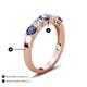 3 - Wenda 1.10 ctw (4.00 mm) Round Iolite & Natural Diamond Side Gallery 5 Stone Wedding Band 