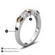 3 - Wenda 1.21 ctw (4.00 mm) Round Smoky Quartz & Lab Grown Diamond Side Gallery 5 Stone Wedding Band 
