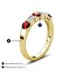 3 - Wenda 1.45 ctw (4.00 mm) Round Red Garnet & Lab Grown Diamond Side Gallery 5 Stone Wedding Band 