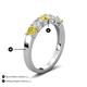 3 - Wenda 1.25 ctw (4.00 mm) Round Yellow Diamond & Lab Grown Diamond Side Gallery 5 Stone Wedding Band 
