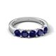 6 - Wenda 1.50 ctw (4.00 mm) Round Blue Sapphire Side Gallery 5 Stone Wedding Band 