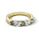 5 - Wenda 1.55 ctw (4.00 mm) Round Lab Created Alexandrite & Natural Diamond Side Gallery 5 Stone Wedding Band 