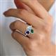 6 - Sienna 3.28 ctw Multi Shape Oval Created Emerald, Heart Peridot & Marquise Lab Grown Diamond Three Stone Engagement Ring 