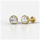 1 - Caryl GIA Certified Natural Round Diamond 1.50 ctw (SI/H) Euro Bezel Set Solitaire Stud Earrings 