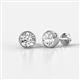 1 - Caryl GIA Certified Natural Round Diamond 1.50 ctw (SI/G) Euro Bezel Set Solitaire Stud Earrings 
