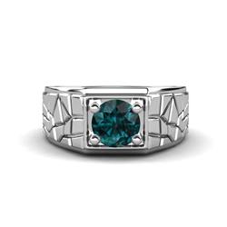Jamar ct London Blue Topaz Nugget Solitaire Men Band ct London Blue Topaz Nugget Solitaire Prong Set Men Band K White Gold