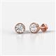 1 - Caryl GIA Certified Natural Round Diamond 1.00 ctw (SI/H) Euro Bezel Set Solitaire Stud Earrings 