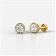 1 - Caryl GIA Certified Natural Round Diamond 1.00 ctw (SI/G) Euro Bezel Set Solitaire Stud Earrings 