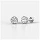 1 - Caryl GIA Certified Natural Round Diamond 1.00 ctw (SI/G) Euro Bezel Set Solitaire Stud Earrings 