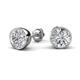 5 - Caryl GIA Certified Natural Round Diamond 3.00 ctw (SI/G) Euro Bezel Set Solitaire Stud Earrings 