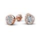 5 - Caryl Natural Round Diamond Euro Bezel Set Solitaire Stud Earrings 