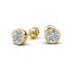 5 - Caryl GIA Certified Natural Round Diamond 1.50 ctw (SI/G) Euro Bezel Set Solitaire Stud Earrings 