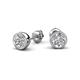 5 - Caryl GIA Certified Natural Round Diamond 1.50 ctw (SI/G) Euro Bezel Set Solitaire Stud Earrings 