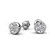 5 - Caryl IGI Certified Round Lab Grown Diamond 1.50 ctw (VS1/F) Euro Bezel Set Solitaire Stud Earrings 