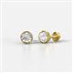 1 - Caryl  Natural Round Diamond 0.70 ctw (SI/H) Euro Bezel Set Solitaire Stud Earrings 