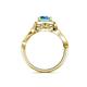 5 - Amy Desire 1.20 ctw Blue Topaz Round (6.50 mm) & Natural Diamond Round (1.10 mm) Swirl Halo Engagement Ring 