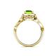 5 - Amy Desire 1.35 ctw Peridot Round (6.50 mm) & Natural Diamond Round (1.10 mm) Swirl Halo Engagement Ring 