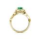5 - Amy Desire 1.05 ctw Emerald Round (6.00 mm) & Natural Diamond Round (1.10 mm) Swirl Halo Engagement Ring 
