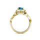 5 - Amy Desire 1.20 ctw London Blue Topaz Round (6.50 mm) & Natural Diamond Round (1.10 mm) Swirl Halo Engagement Ring 