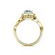 5 - Amy Desire 1.12 ctw Aquamarine Round (6.50 mm) & Natural Diamond Round (1.10 mm) Swirl Halo Engagement Ring 