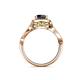 5 - Amy Desire 1.25 ctw Black Diamond Round (6.00 mm) & Natural Diamond Round (1.10 mm) Swirl Halo Engagement Ring 