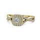 1 - Maisie Prima 0.51 ctw Lab Grown Diamond Round (3.80 mm) & Natural Diamond Round (1.00 mm) Halo Engagement Ring 